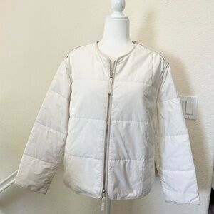 Everlane The ReNew Quilted Cotton Liner Puffer Jacket White cotton sz S like new